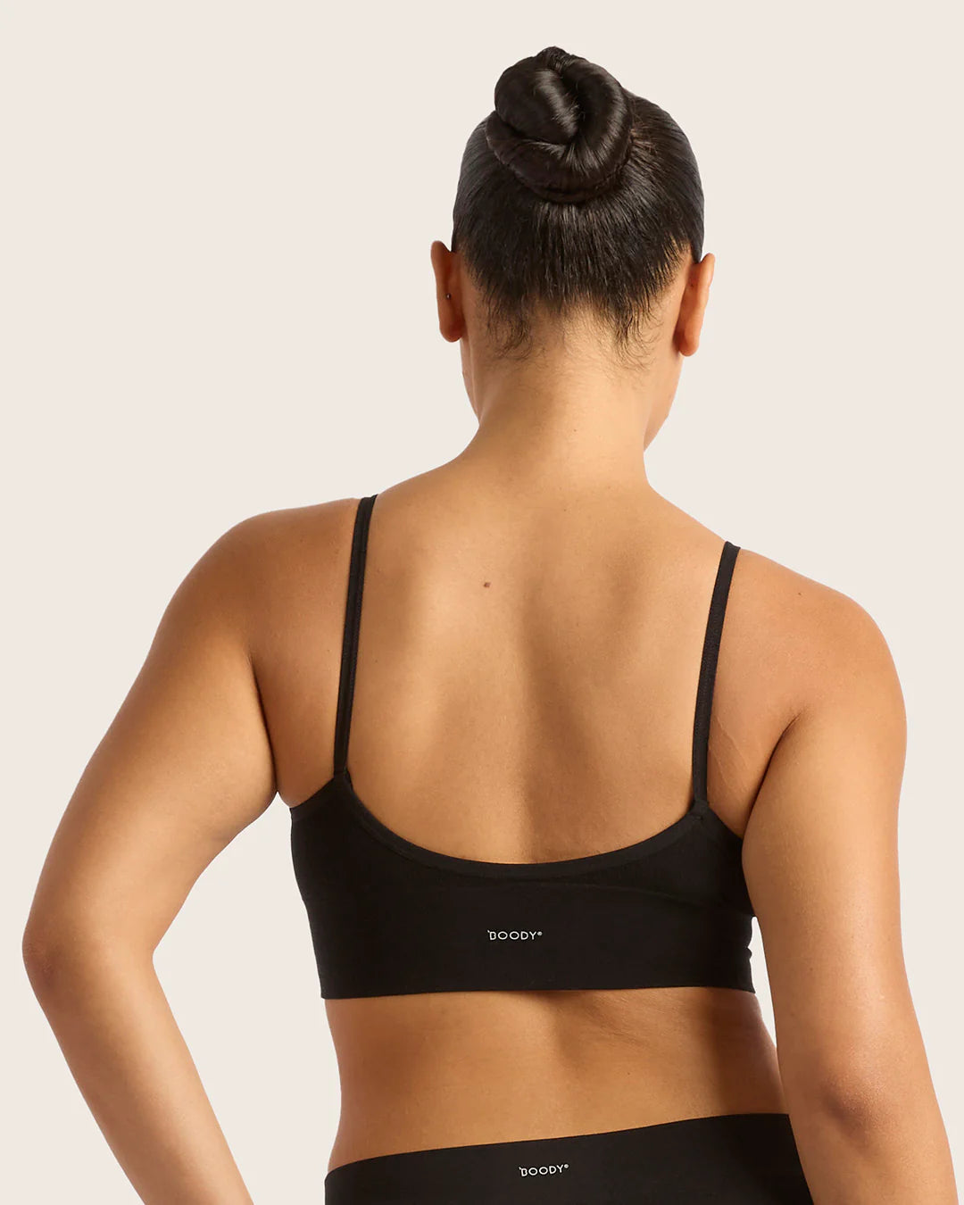 Lyolyte Low Back Ribbed Bra - Black