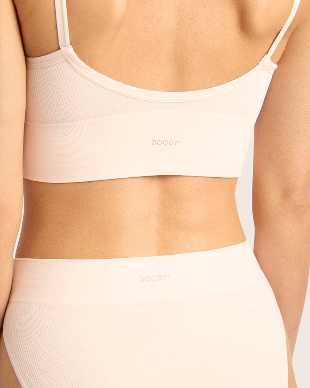 Lyolyte Low Back Ribbed Bra - Soft Pink