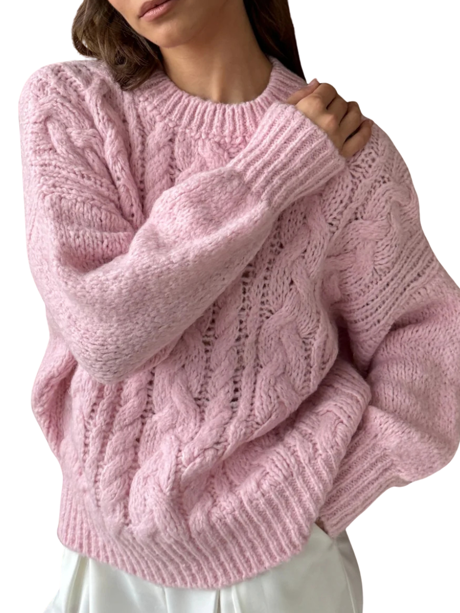 Mara Crew Cable Knit - Candy