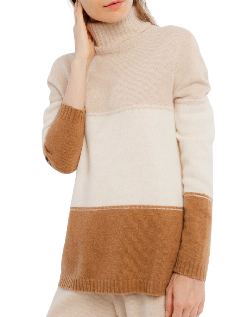 Margot Block Cashmere Blend - Camel Mix