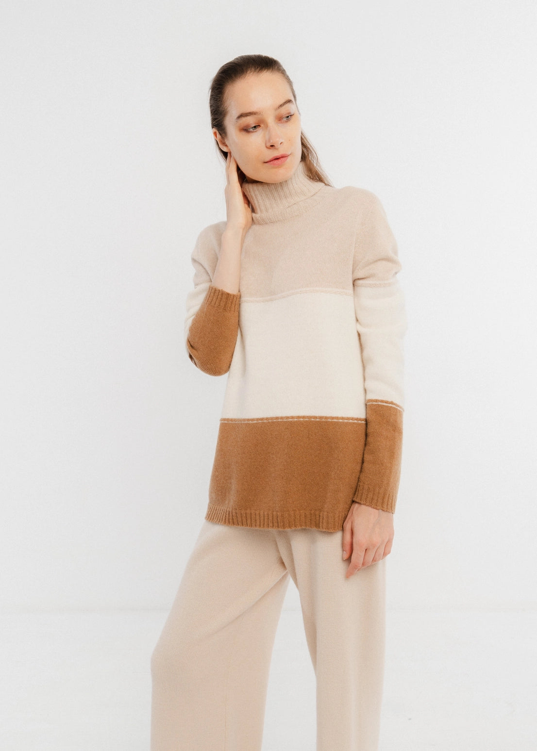 Margot Block Cashmere Blend - Camel Mix