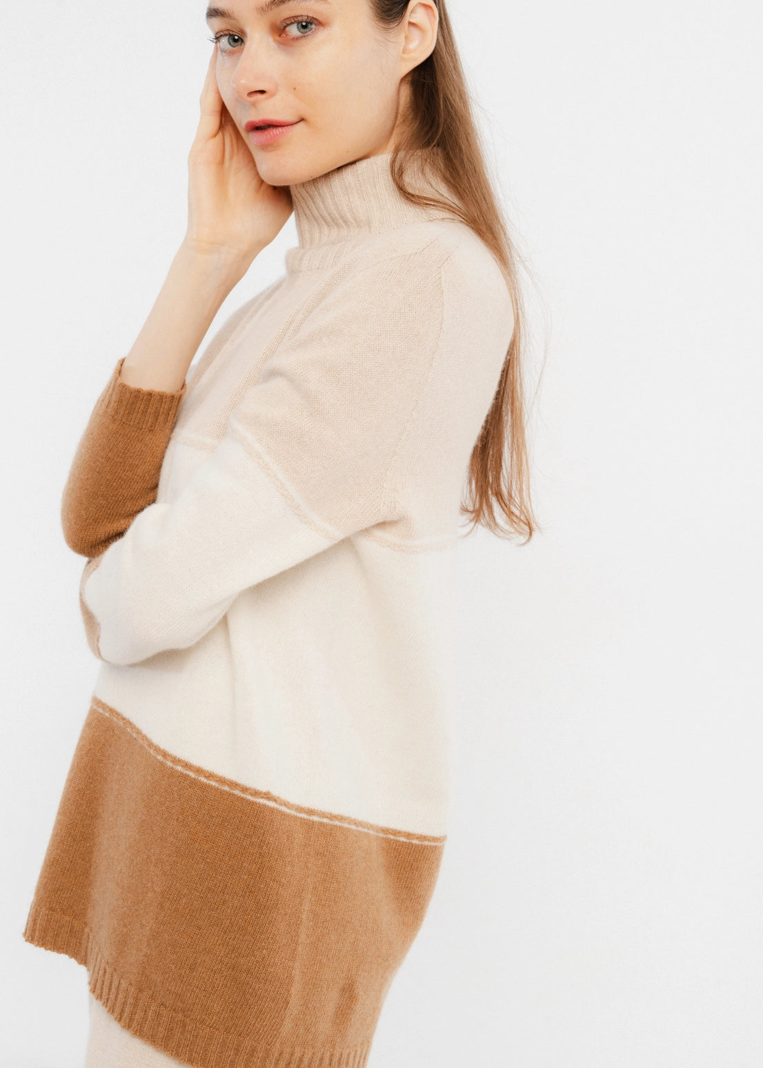 Margot Block Cashmere Blend - Camel Mix