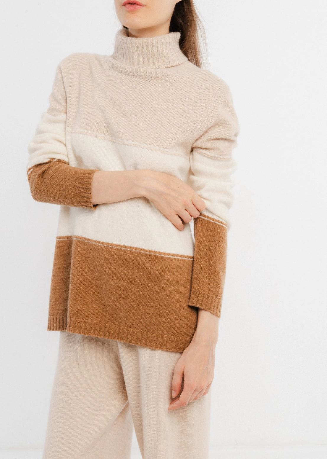 Margot Block Cashmere Blend - Camel Mix