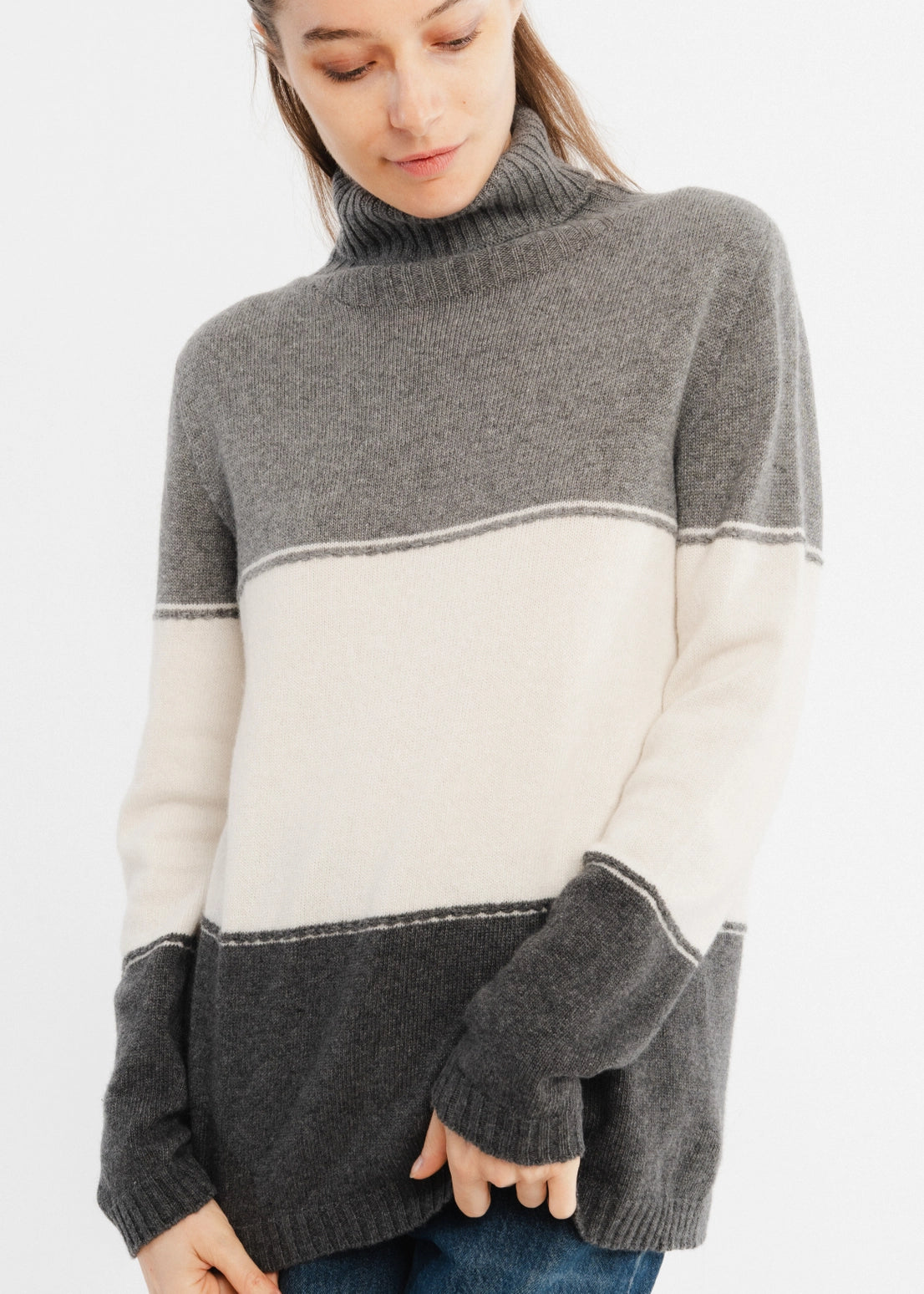 Margot Block Cashmere Blend - Grey Mix