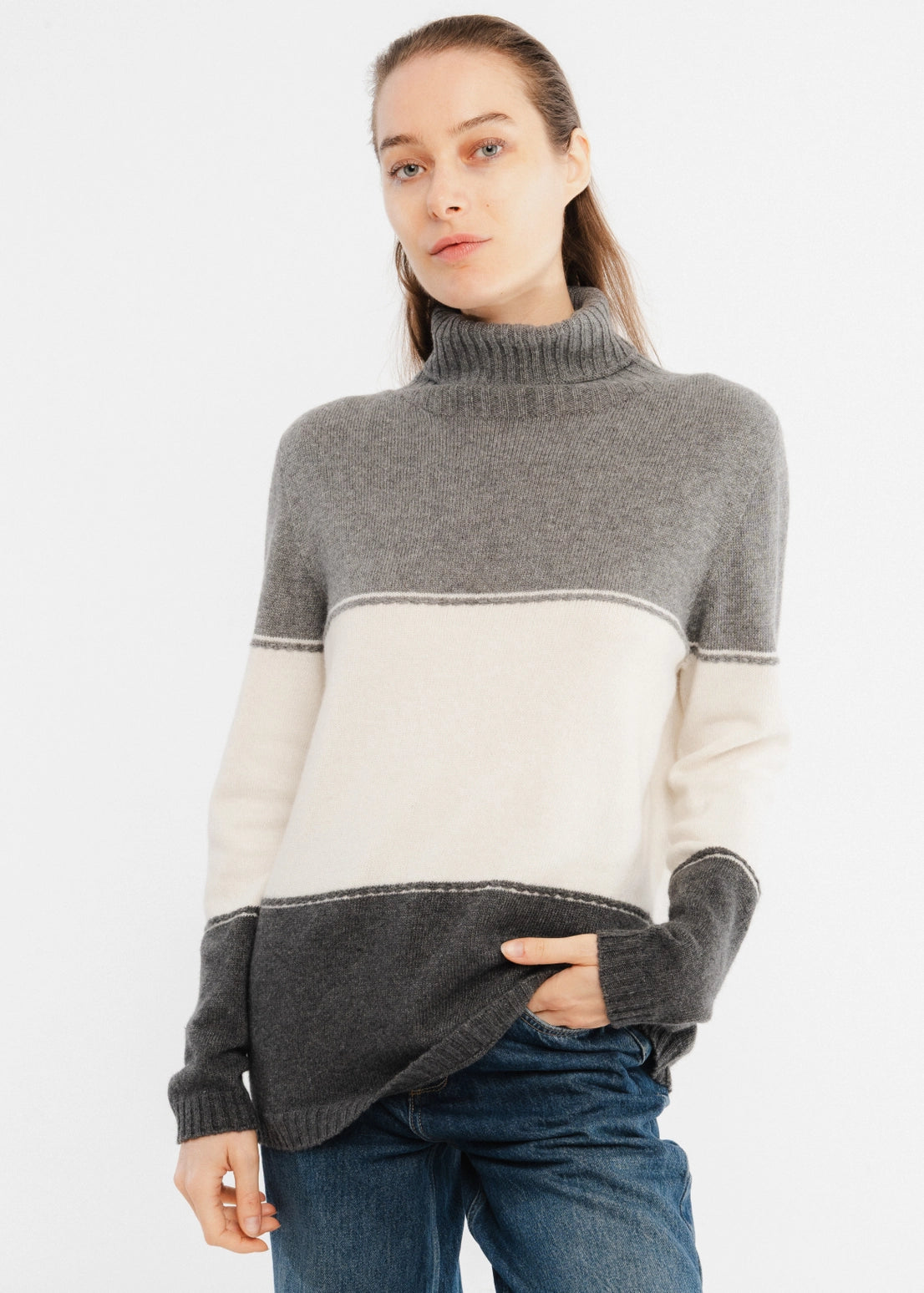 Margot Block Cashmere Blend - Grey Mix