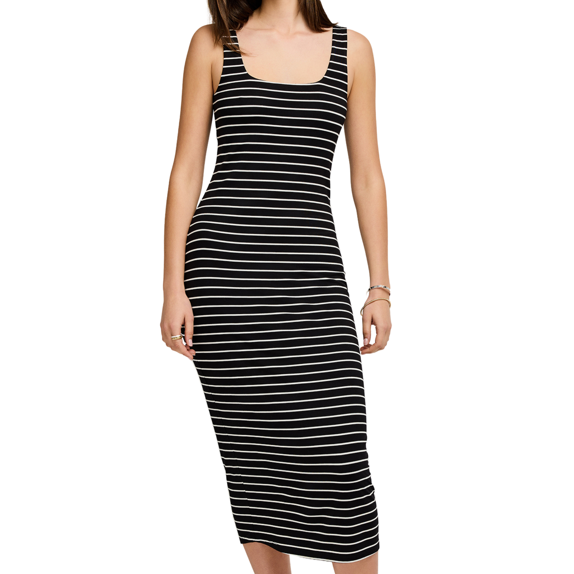 Marley Midi Dress - Black/White