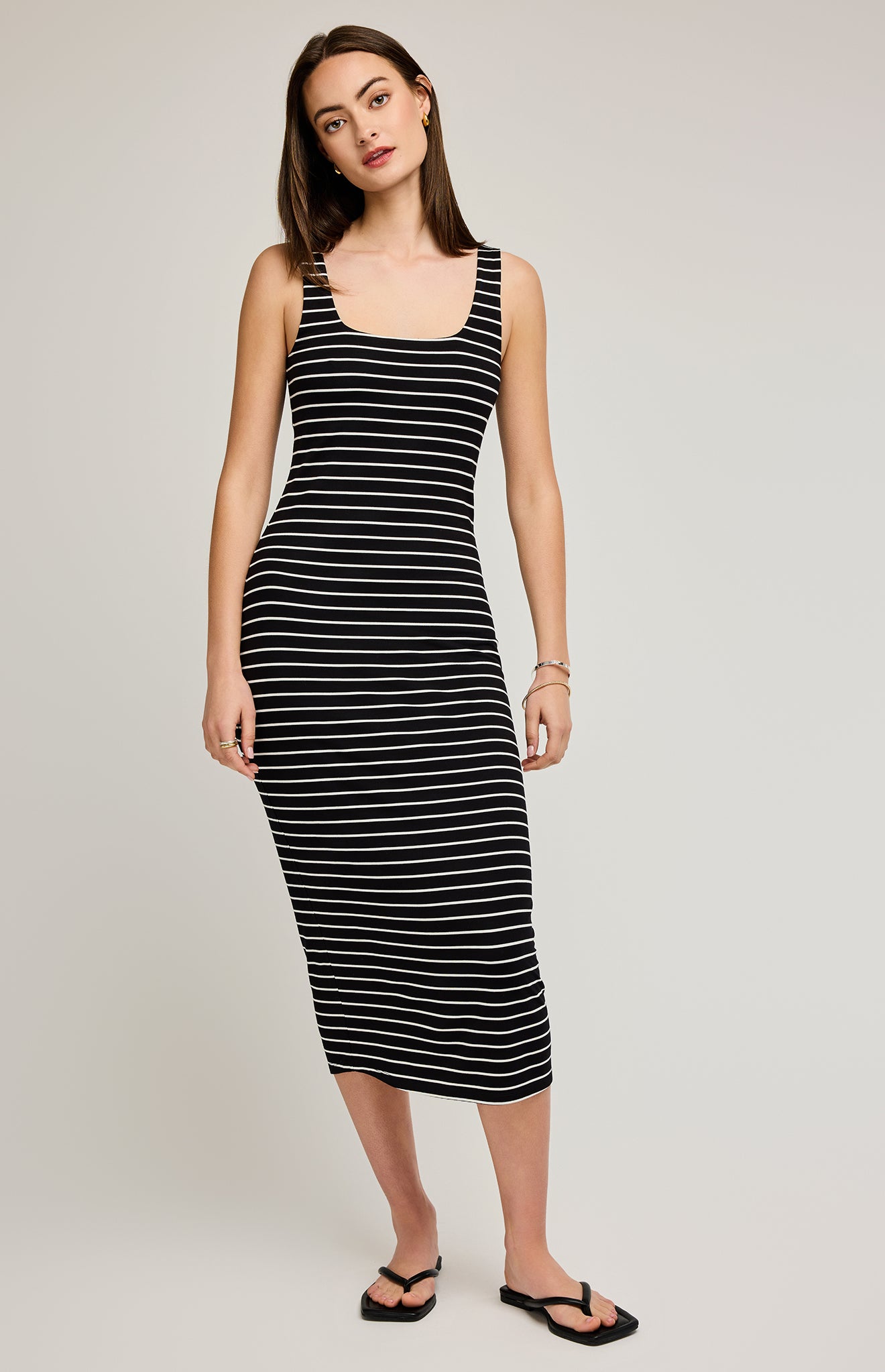Marley Midi Dress - Black/White