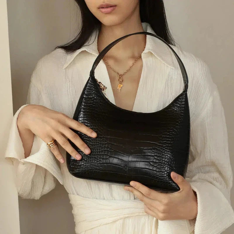 Marlo Bag by Ela in Black Croc