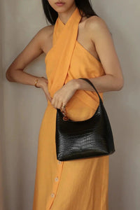 Marlo Bag by Ela in Black Croc