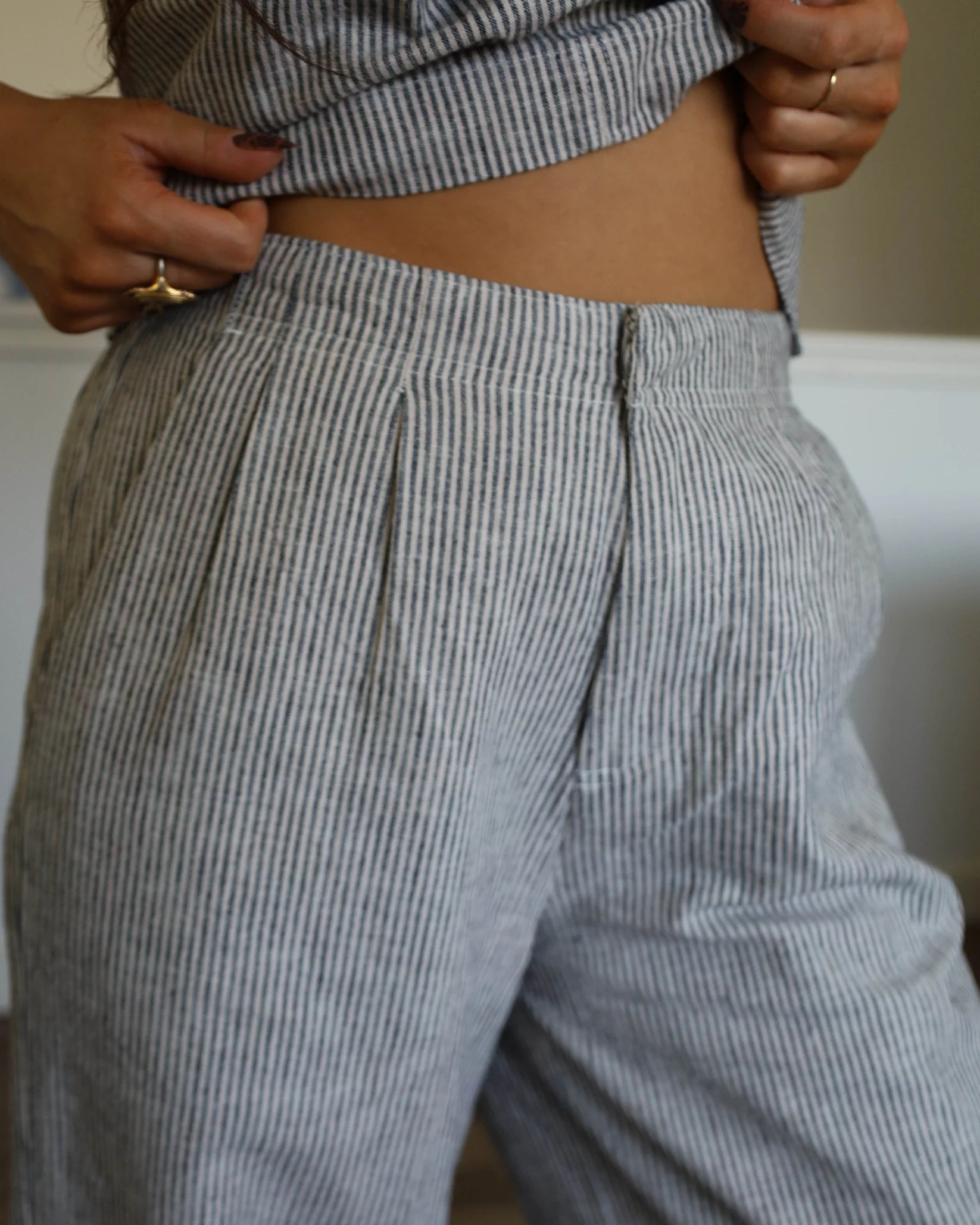 Maya Linen Pants - Stripe