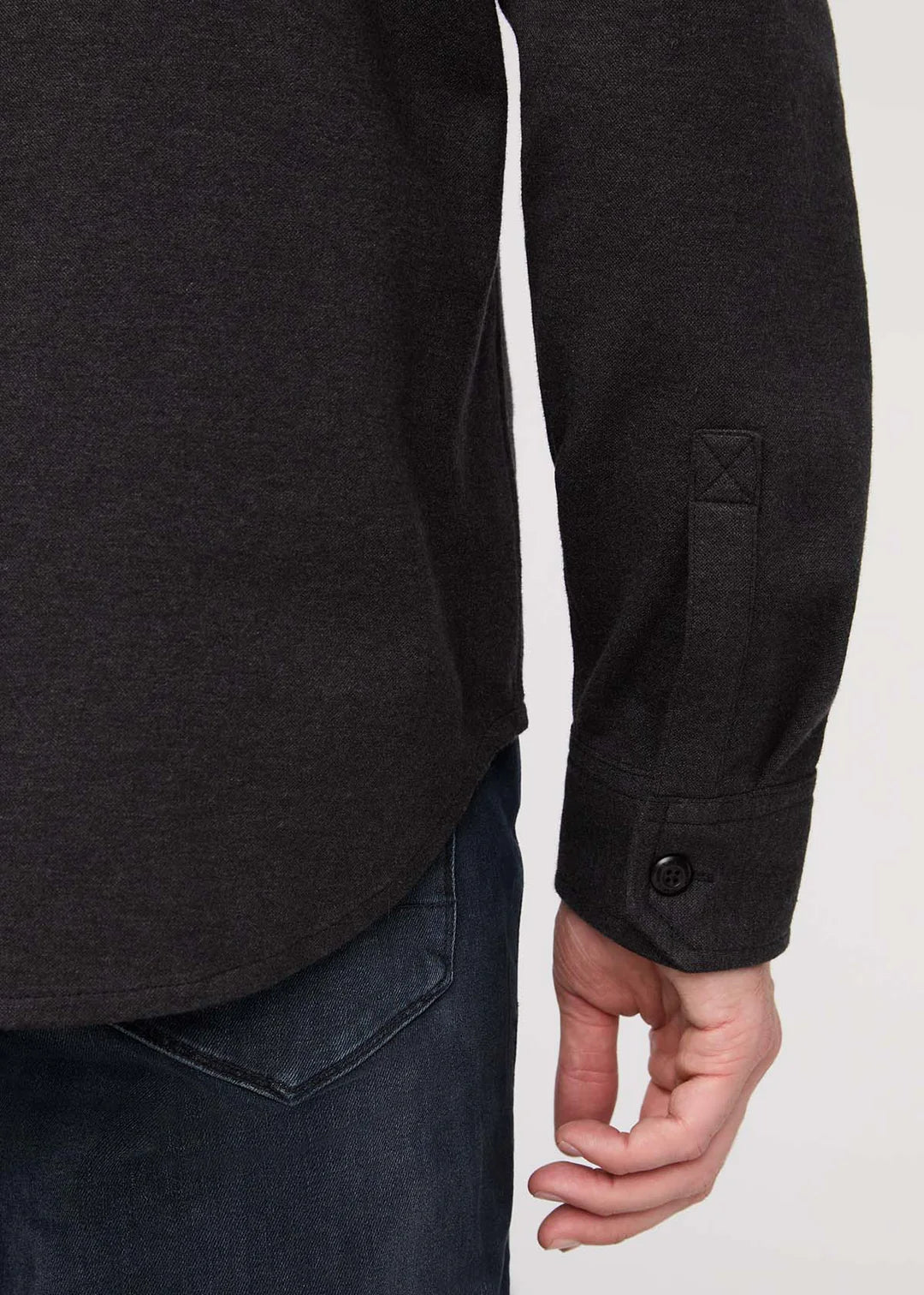 Performance Flannel Button Down  - Heather Black