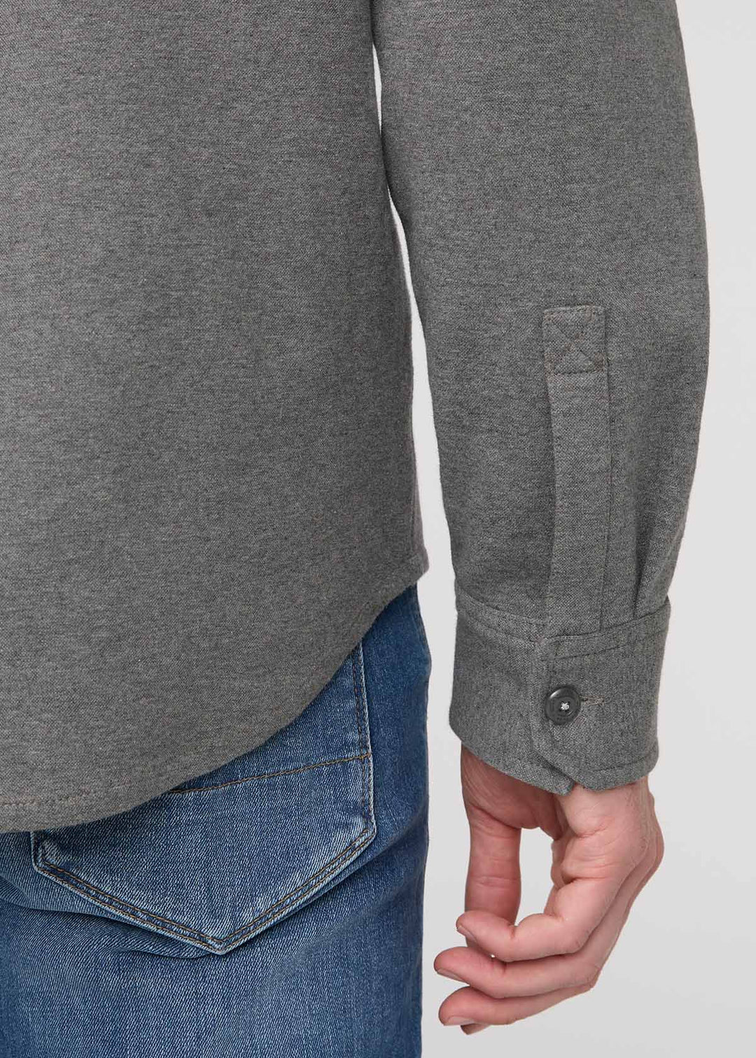 Performance Flannel Button Down - Heather Grey