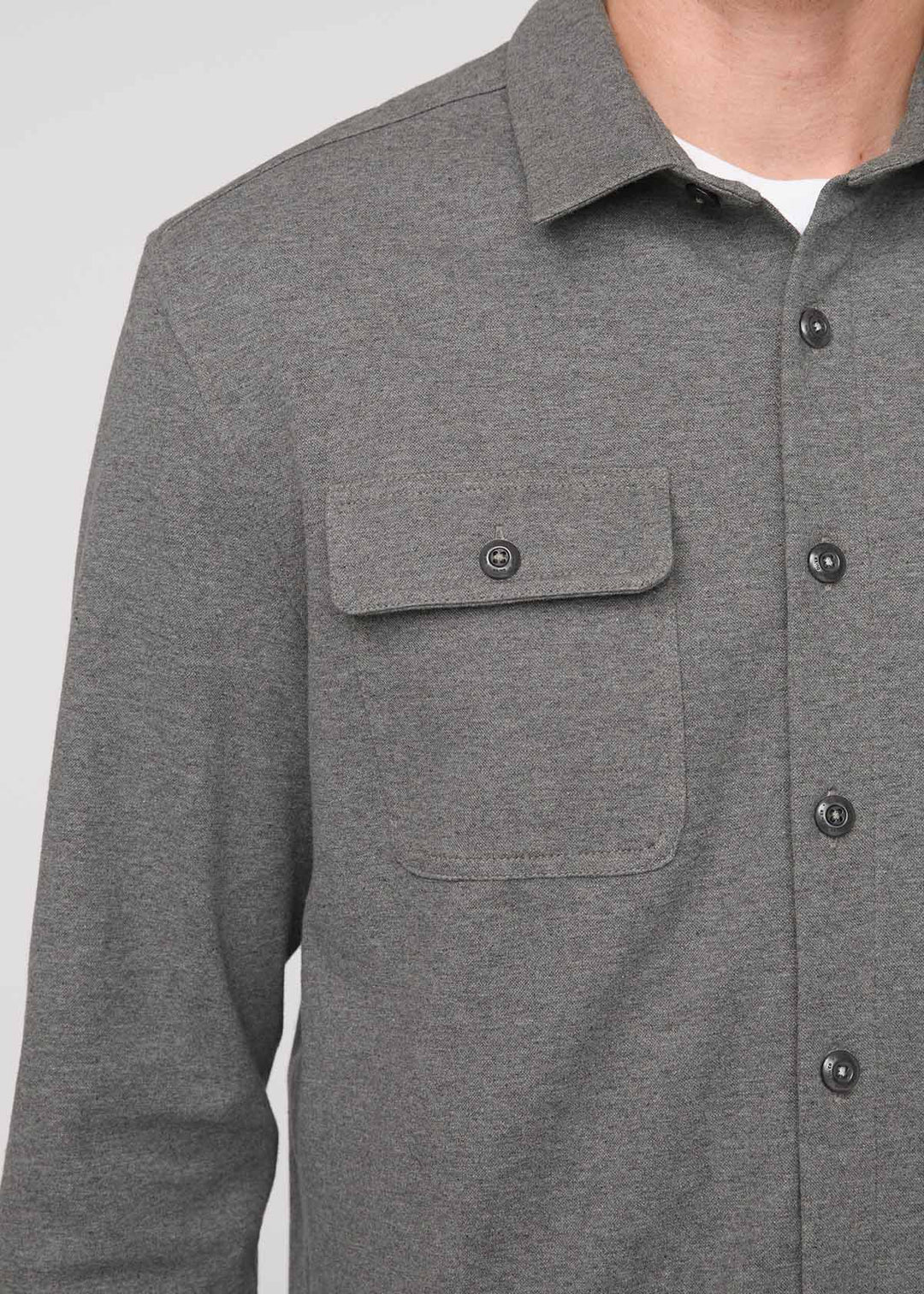 Performance Flannel Button Down - Heather Grey