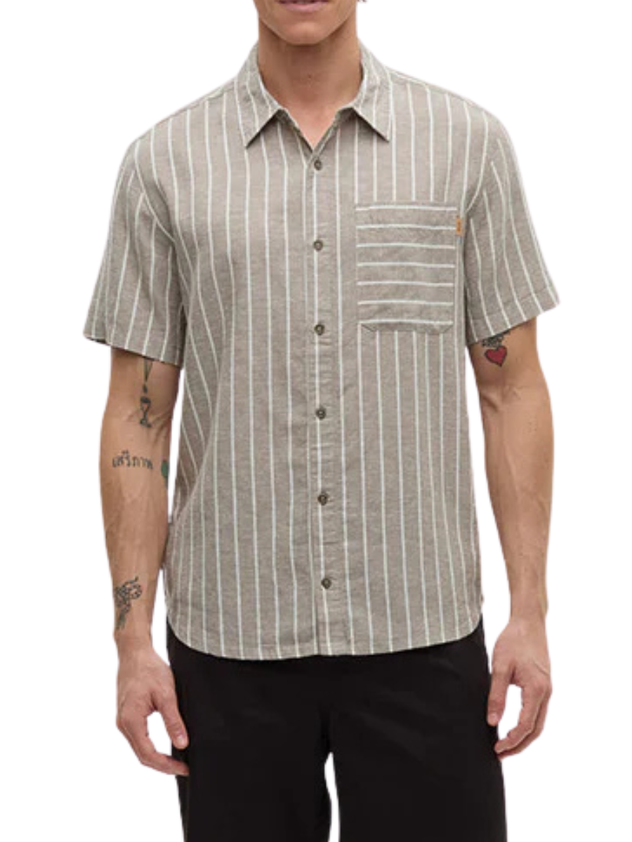 Dundas Hemp Shirt - Clay Stripe