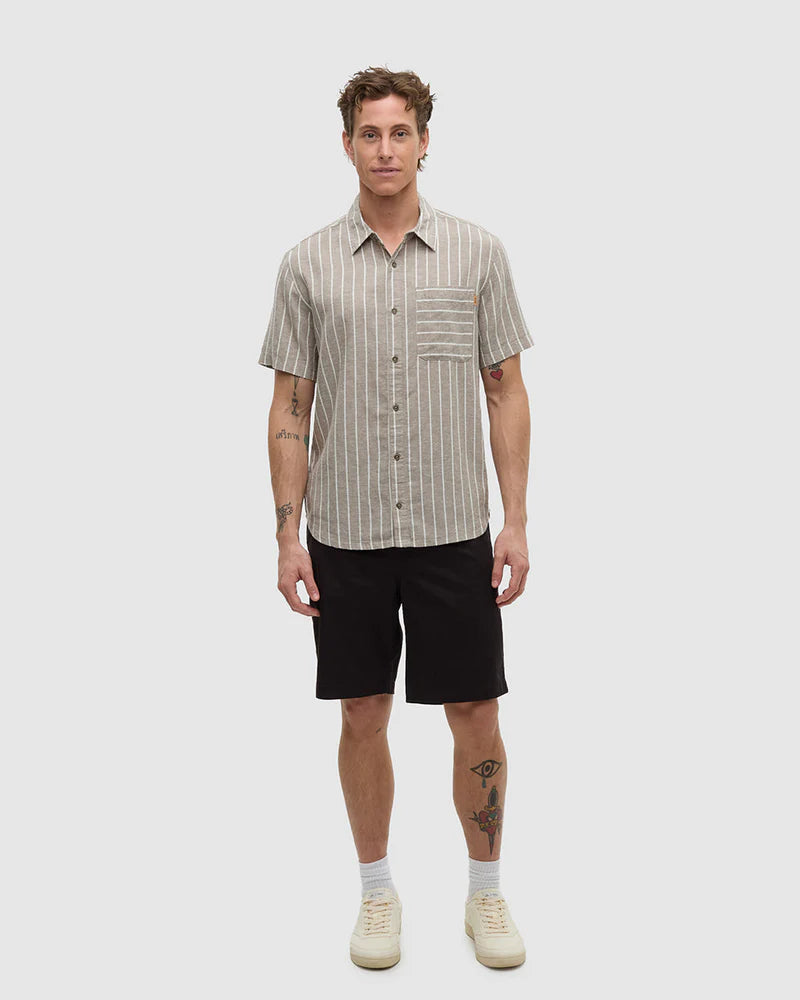 Dundas Hemp Shirt - Clay Stripe
