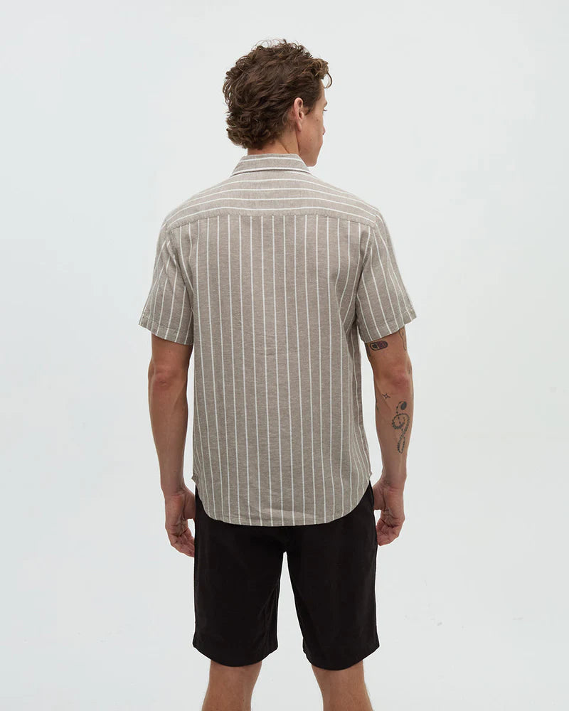Dundas Hemp Shirt - Clay Stripe