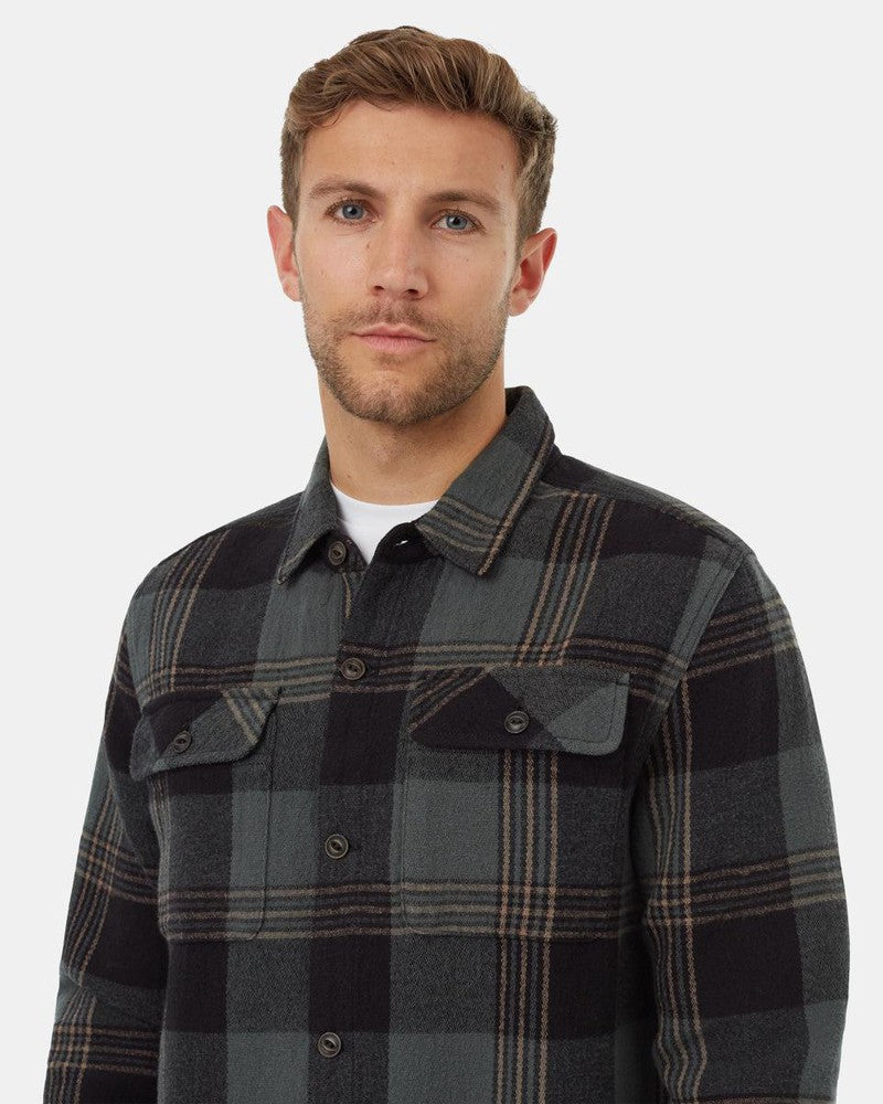 Heavy Weight Flannel by Tentree in Black/Urban Green