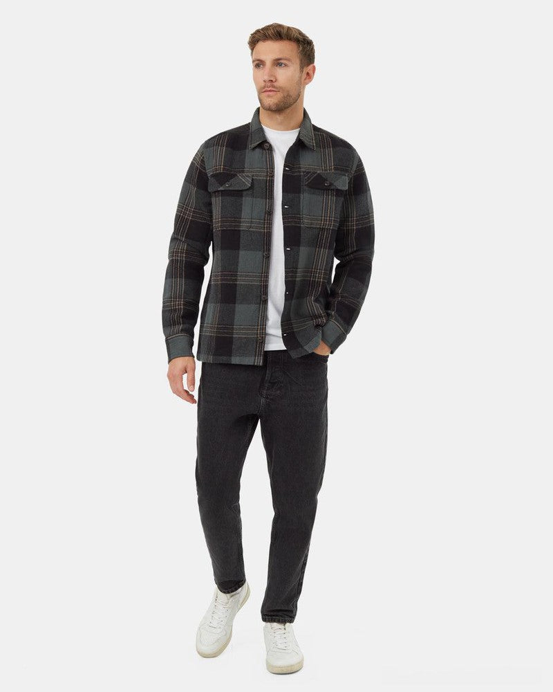 Heavy Weight Flannel by Tentree in Black/Urban Green