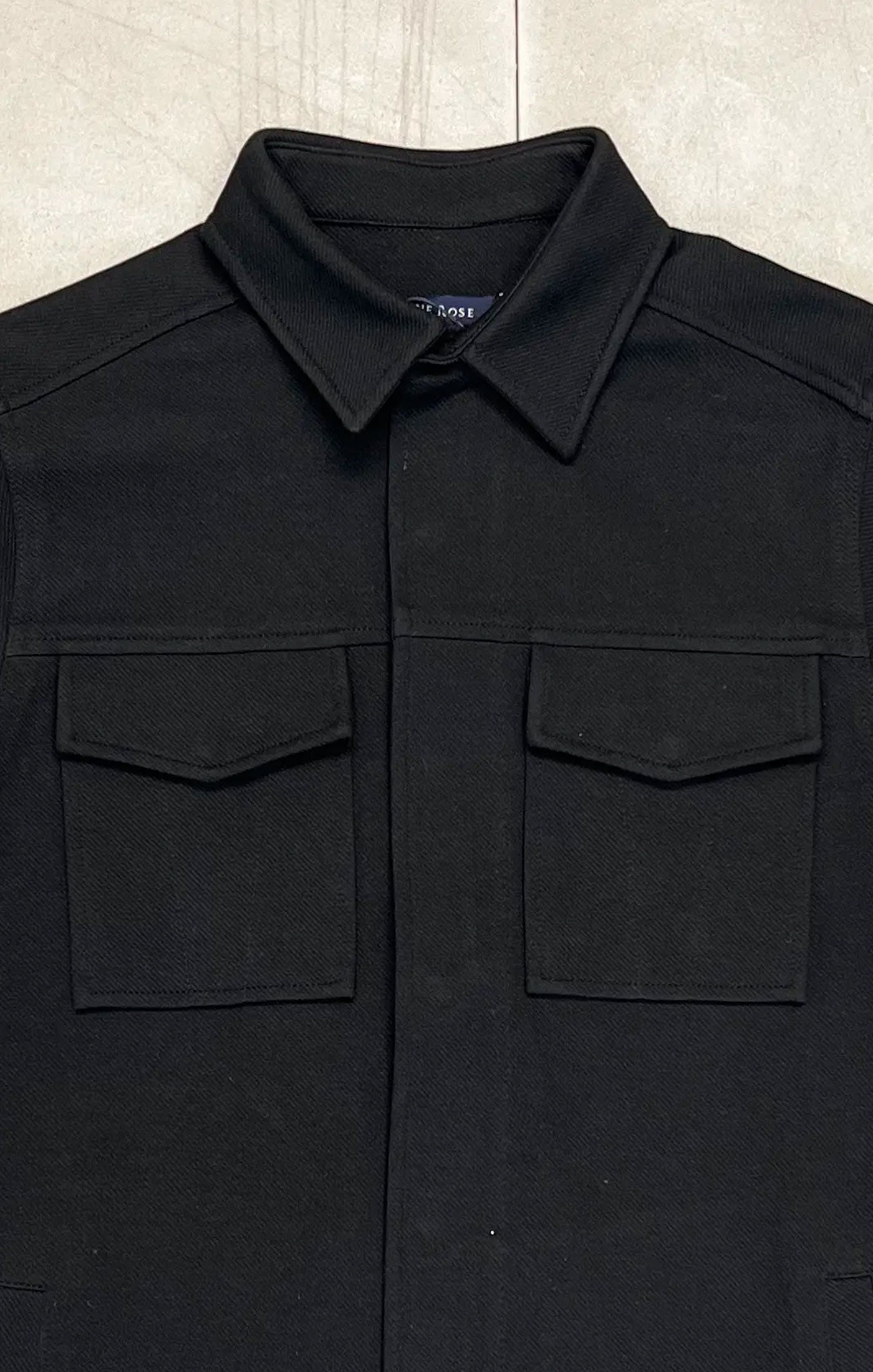 Knit Stretch Twill Jacket - Black