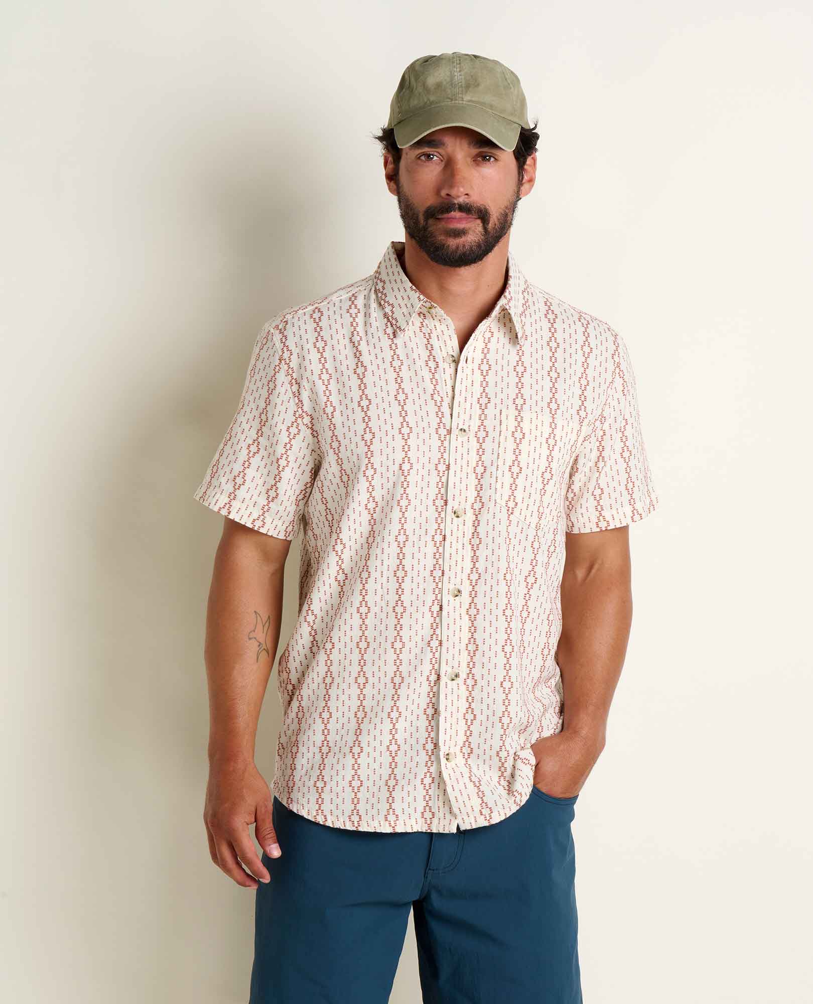 Men's Treescape 100% Cotton Shirt- Salt