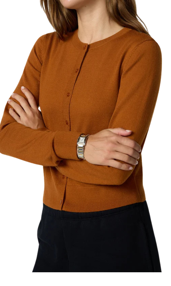 Merino Cardigan- Caramel Cafe
