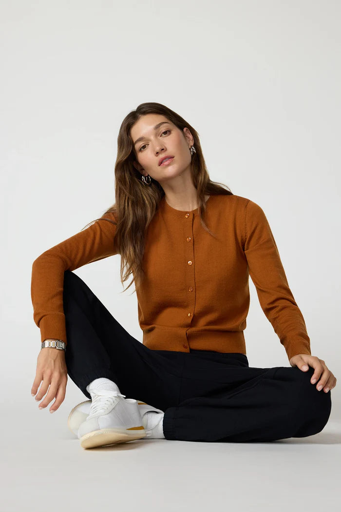 Merino Cardigan- Caramel Cafe