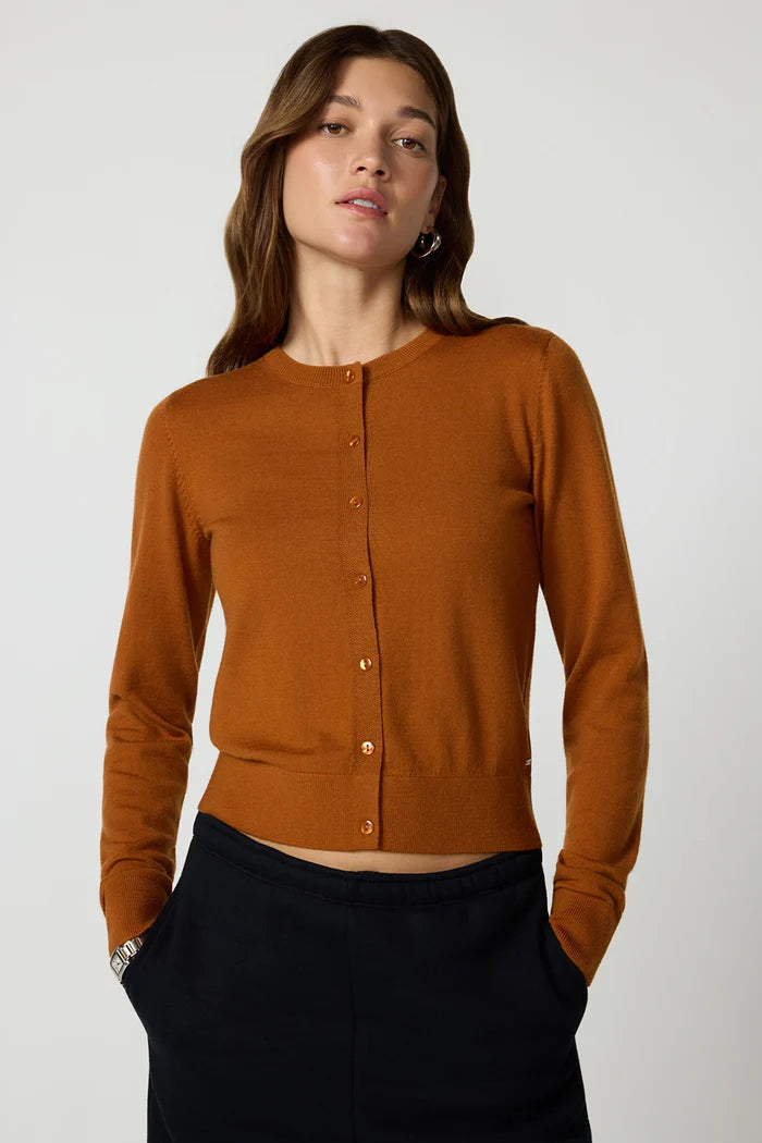 Merino Cardigan- Caramel Cafe