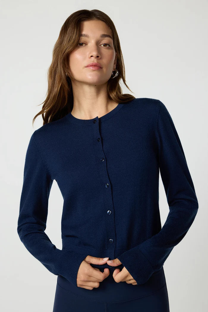 Merino Cardigan- Navy