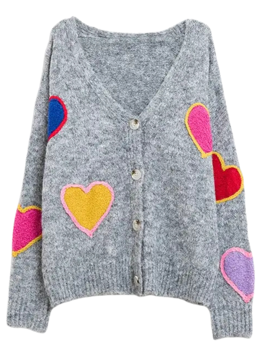 Mila Heart Cardi - Grey