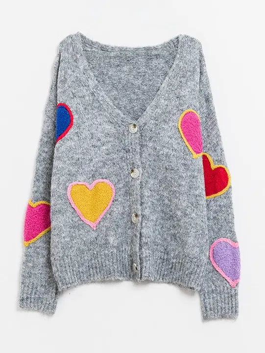 Mila Heart Cardi - Grey
