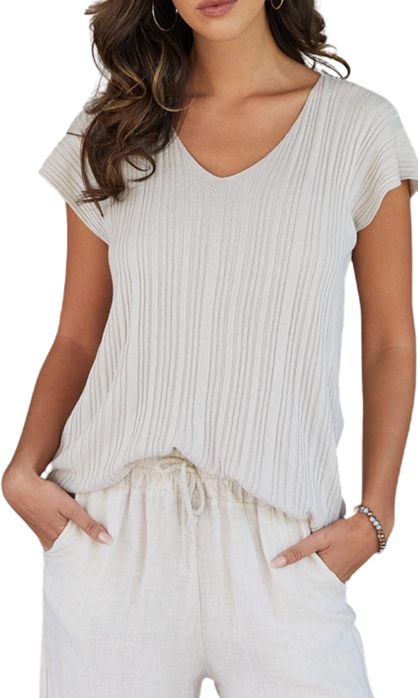 Modal V-Neck - Beige