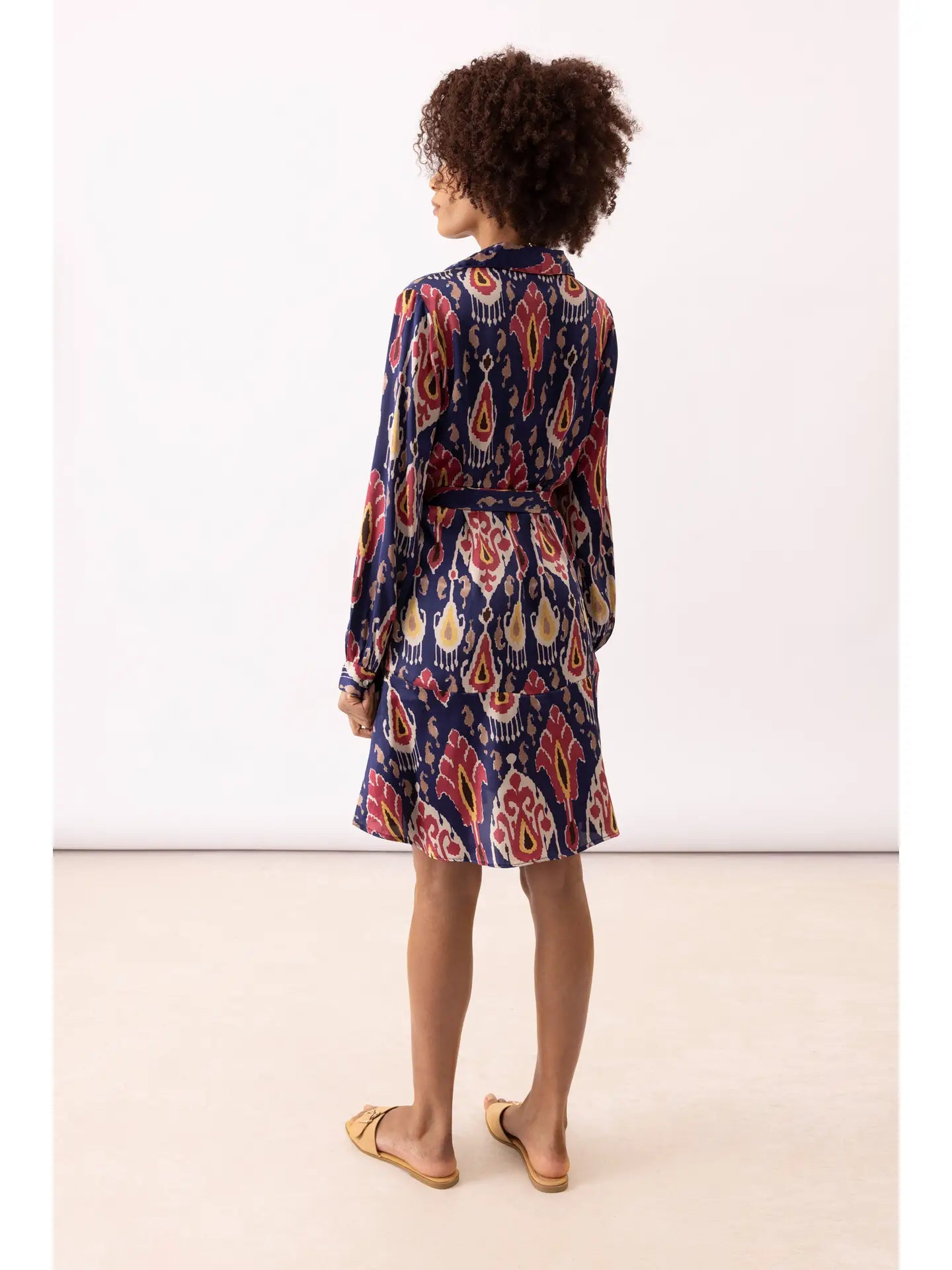 Mosaic Print Dress - Navy