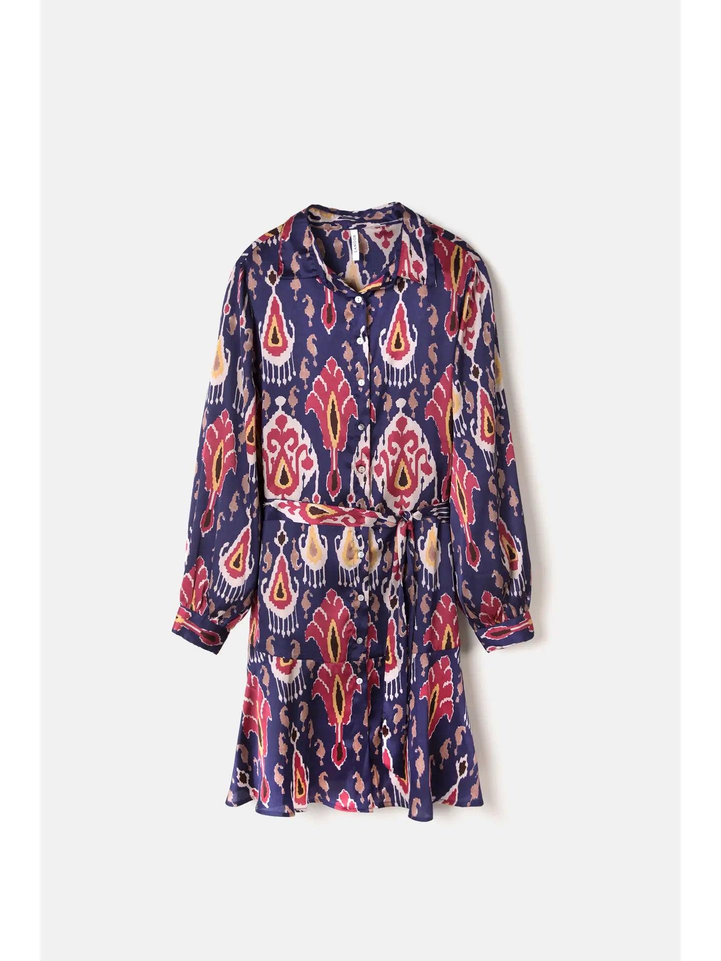 Mosaic Print Dress - Navy
