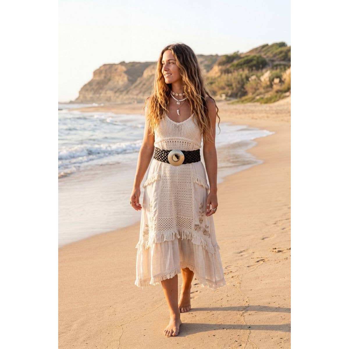 Neptune Braided Leather Belt - Black