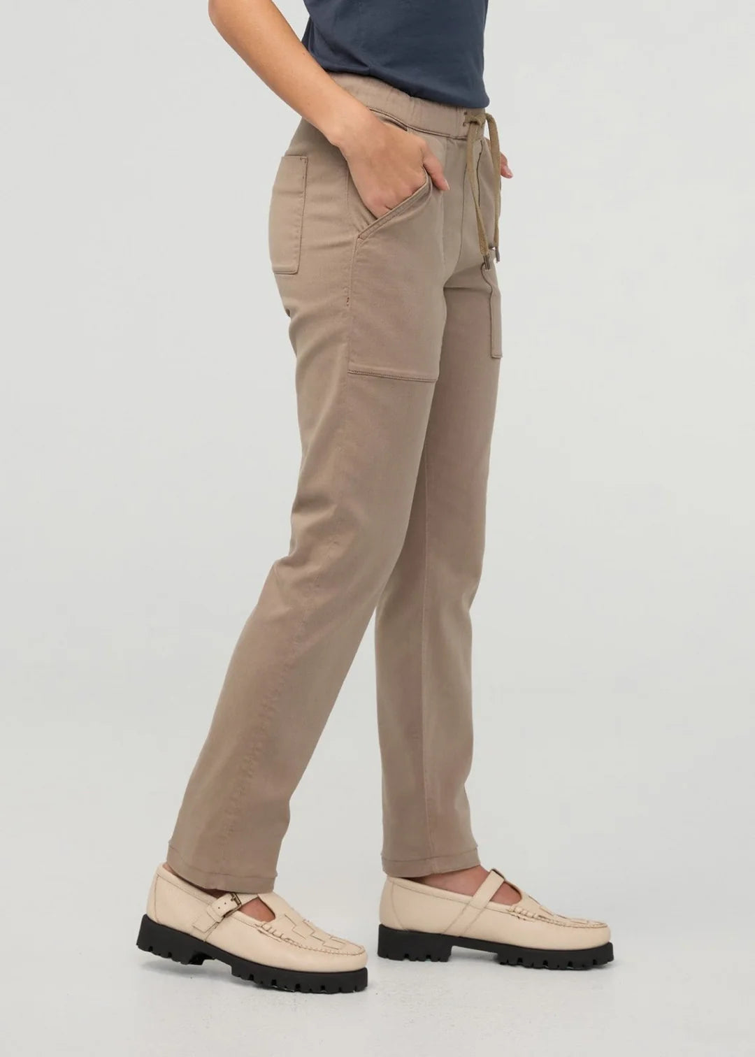 Cropped No Sweat TENCEL™ Blend Harbour Pant - Desert Sand