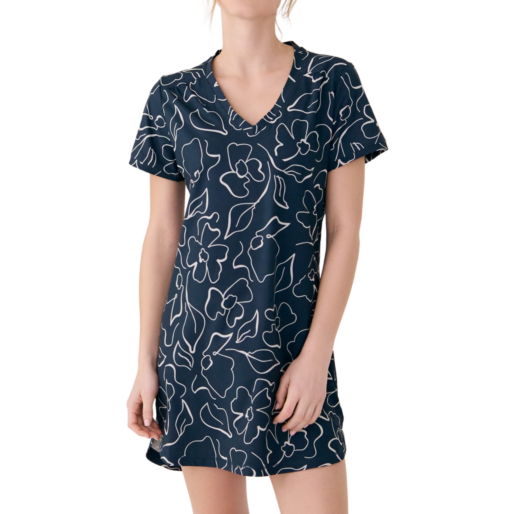 Olivie Dress - Flora Navy 🇨🇦