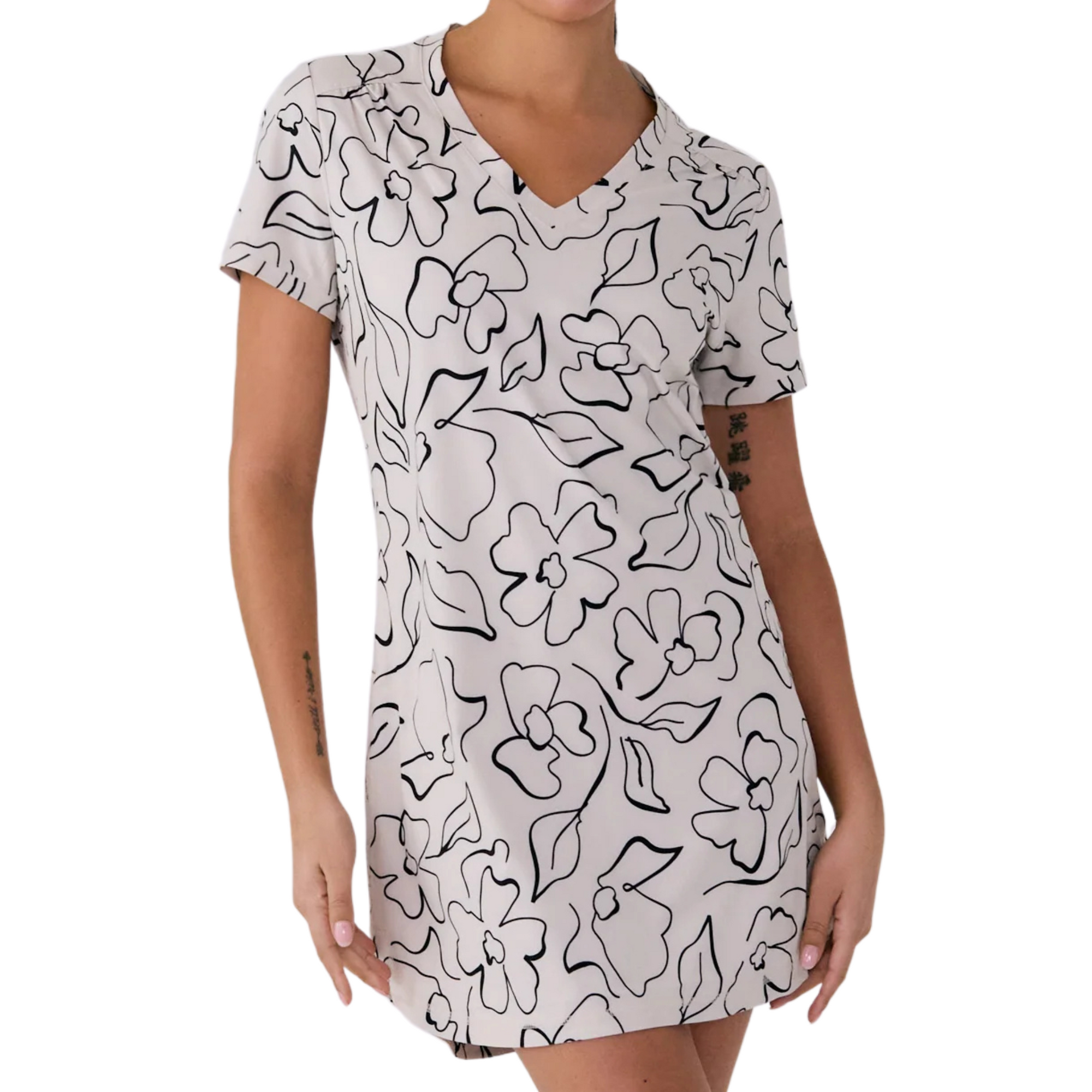 Olivie Dress - Flora Abalone
