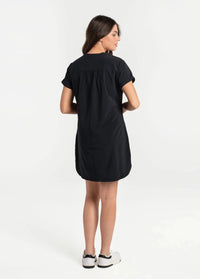 Olivie V-Neck Dress in Black