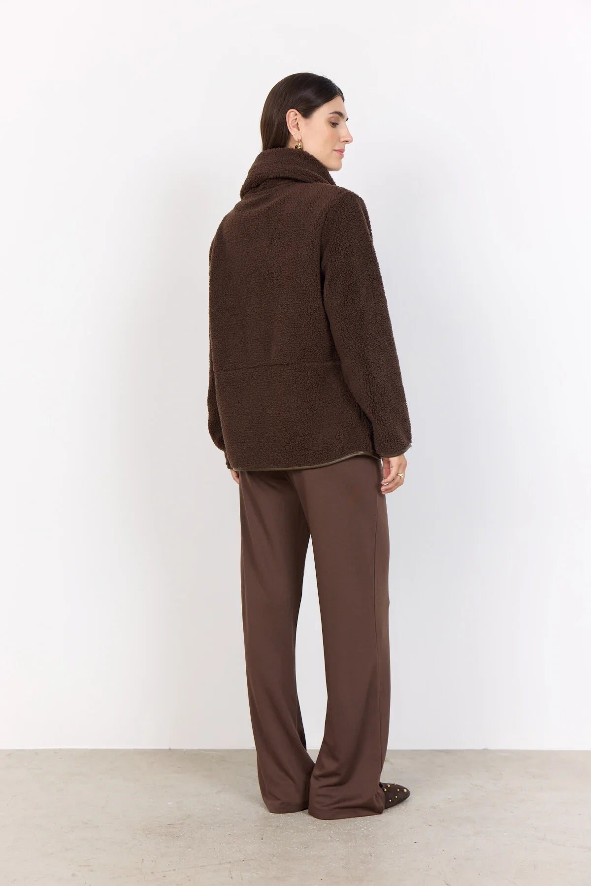Onyx Teddy Zip-Up Jacket - Chocolate Brown