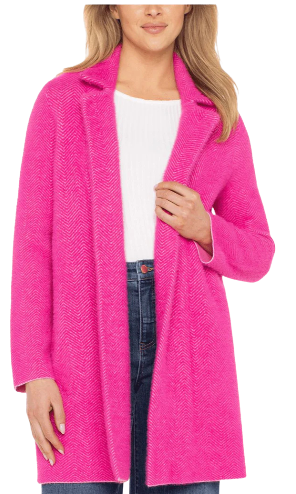 Open Front Coatigan - Deep Raspberry