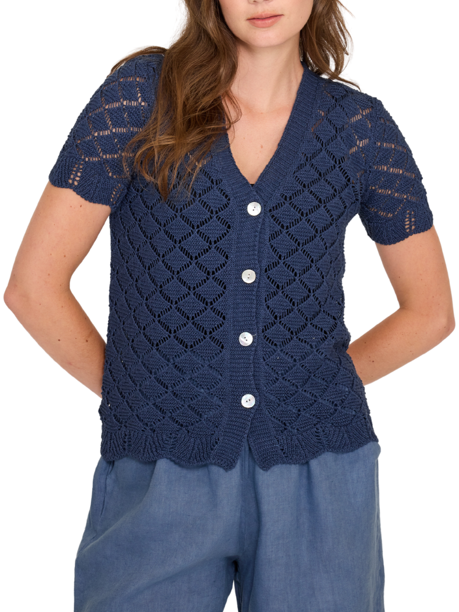 Daisy Button Knit - Navy
