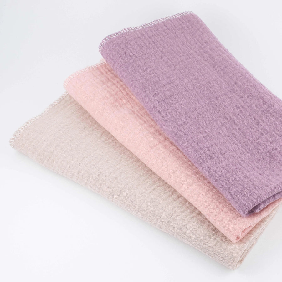 Organic Muslin Wash Cloths - Rose Garden