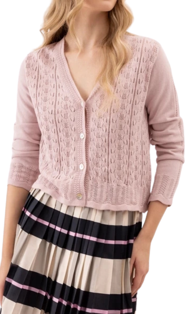Patty Crochet Knit Cardi - Soft Pink