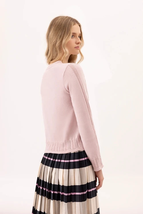 Patty Crochet Knit Cardi - Soft Pink