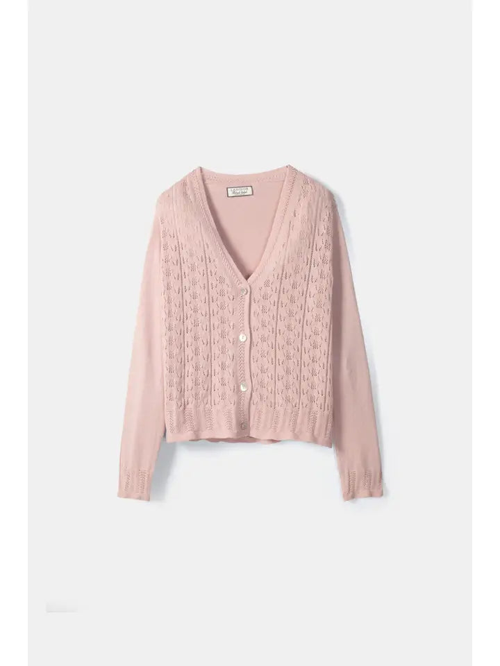 Patty Crochet Knit Cardi - Soft Pink