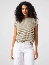 The Perfect Tee in Olive Stripe