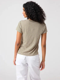 The Perfect Tee in Olive Stripe