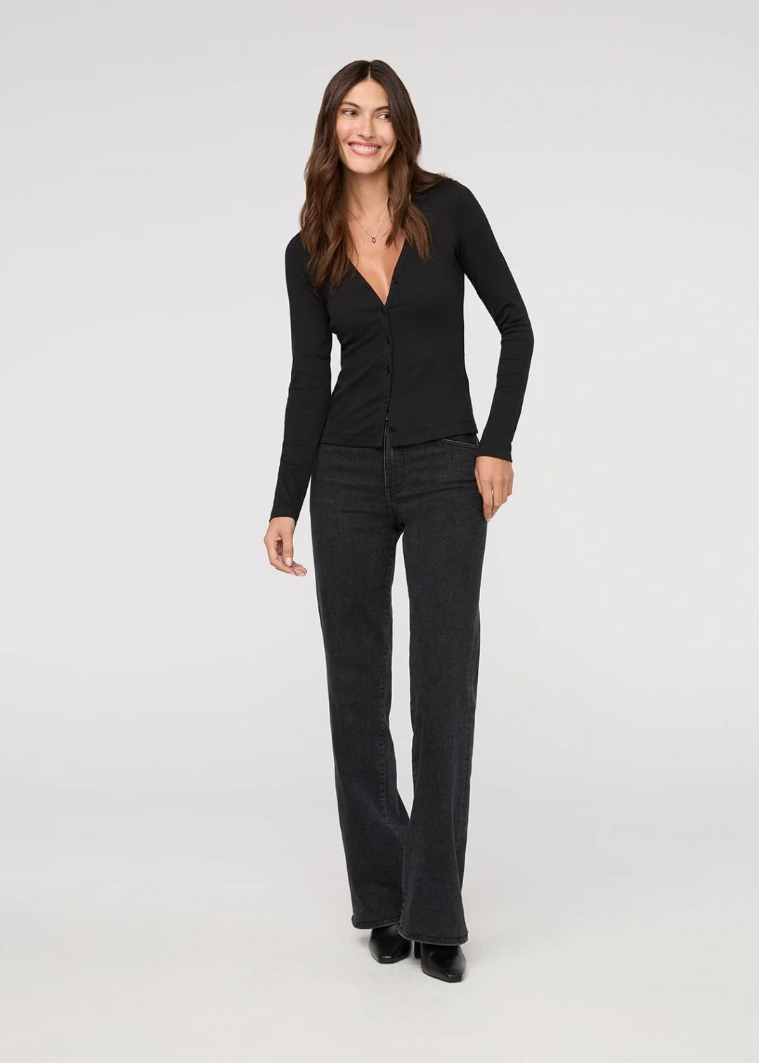 Performance High Rise Wide Leg - Black Ash
