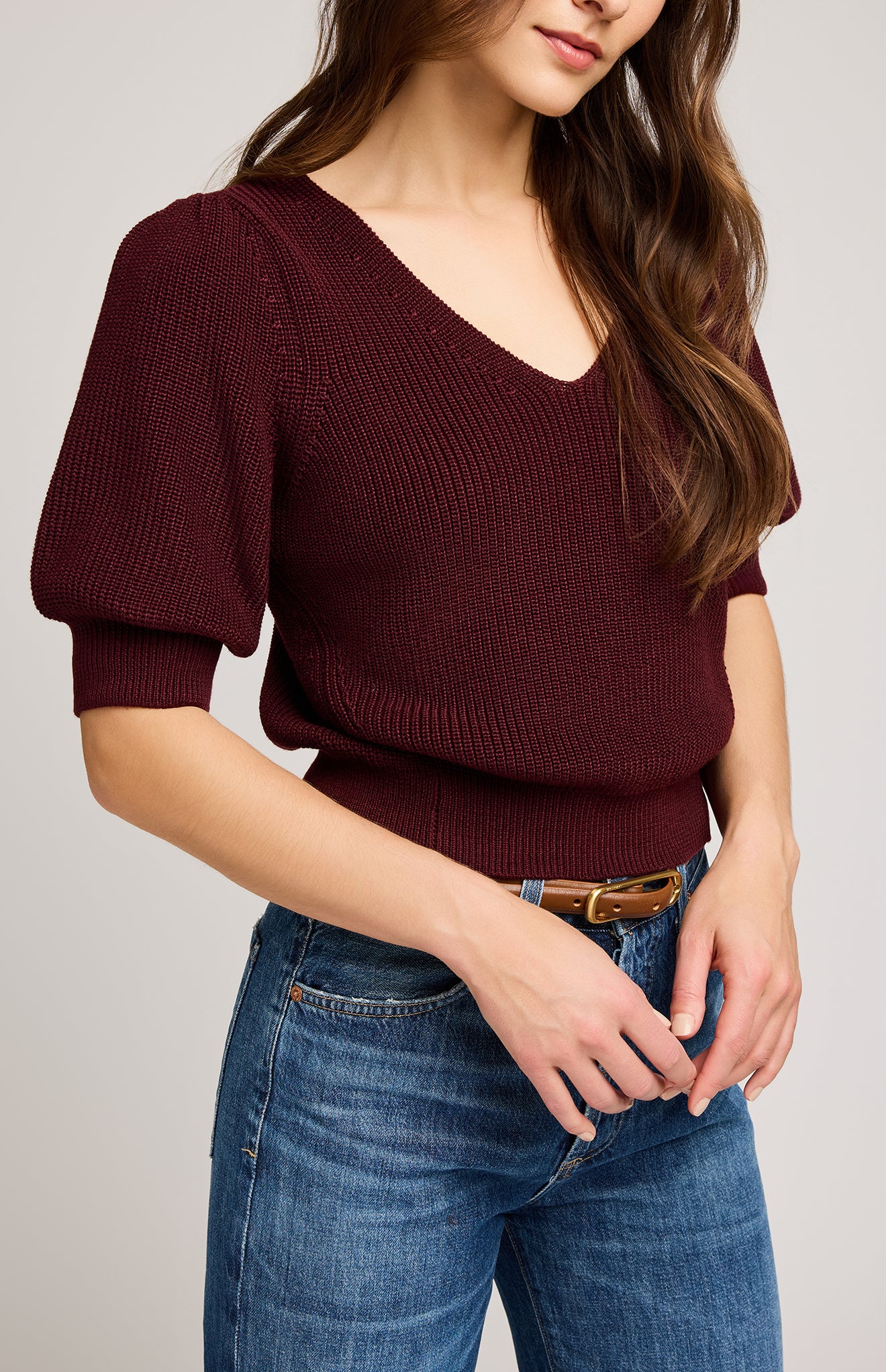 Phoebe Pullover Knit Sweater - Merlot
