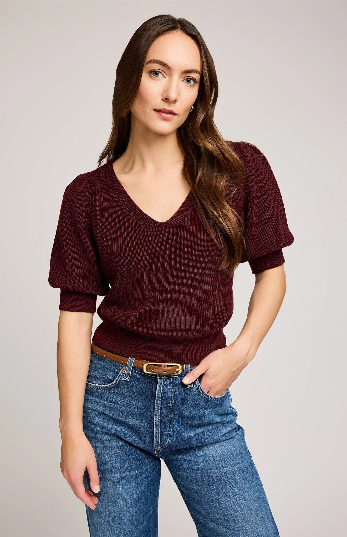 Phoebe Pullover Knit Sweater - Merlot